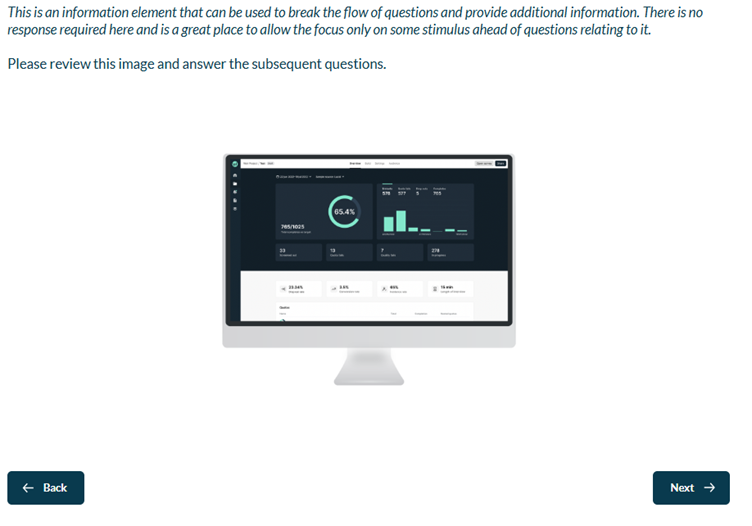 The image displays a computer screen with a dashboard, displaying various statistics and a question prompt for user interaction.
AI-generated content may be incorrect.