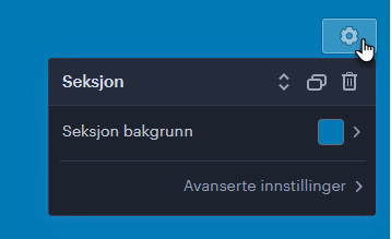 Innstillinger for sekjson