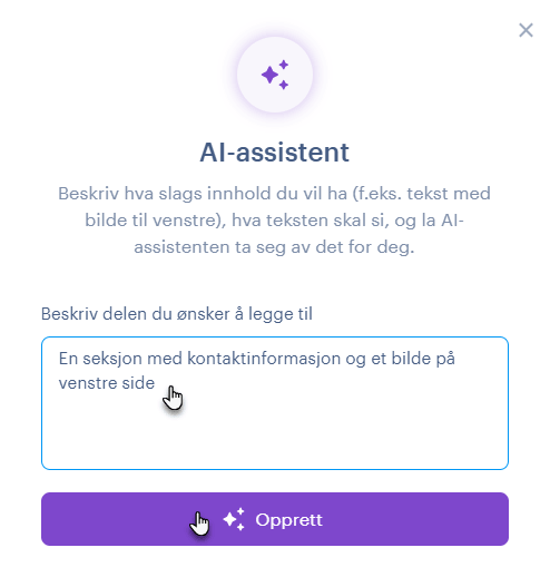 Beskriv seksjonen