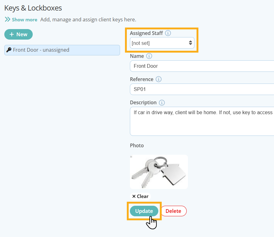 Add a client key to your dog walker software