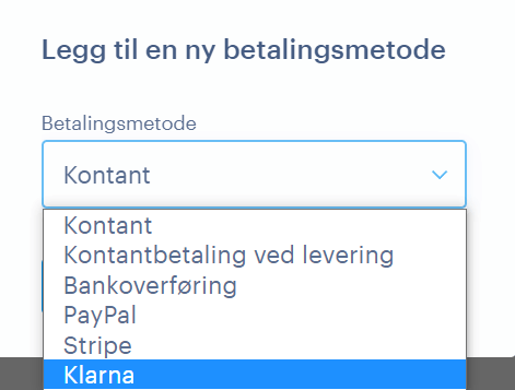 Ny betalingsmetode