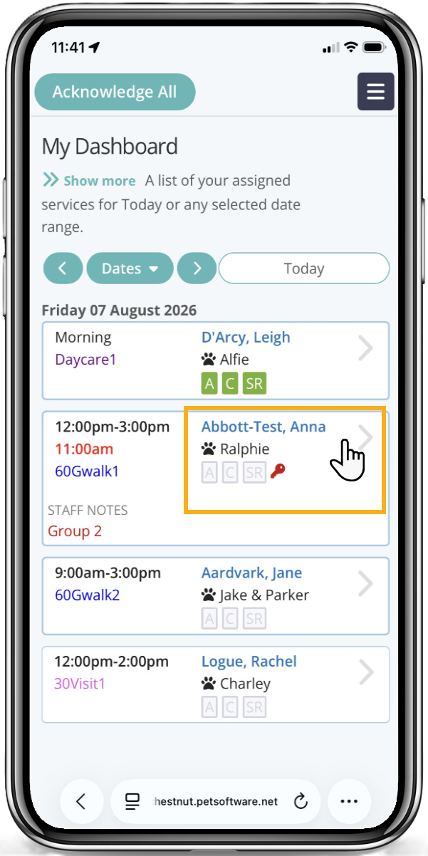 Access the Staff Dashboard and a Clients Profile in Pet SItter Plus