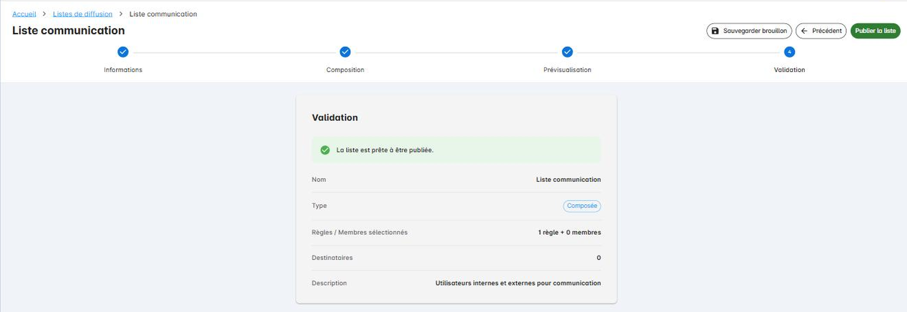 Étape 4 : validation avant publication