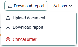 The actions menu