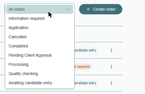 Status filter