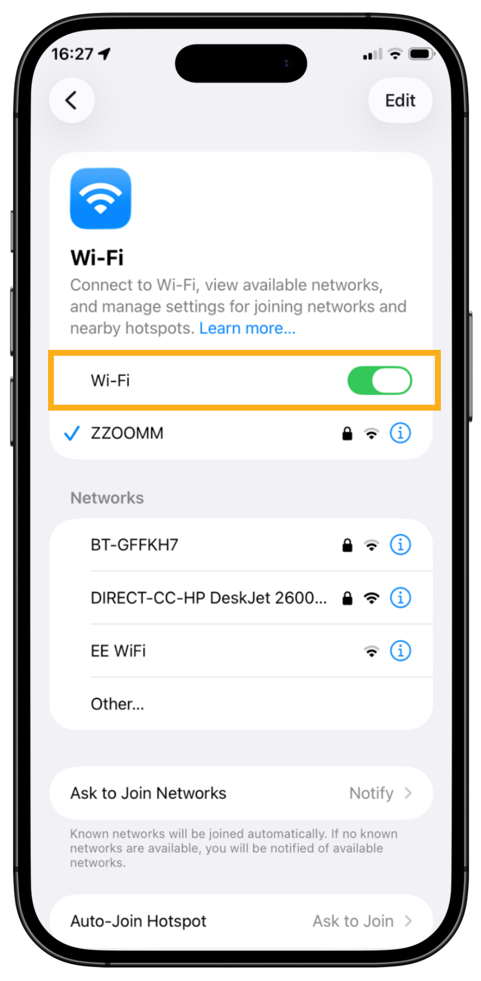 Switch on Wifi settings on iPhone to connect to GPS feature check in and out in Pet Sitter Plus