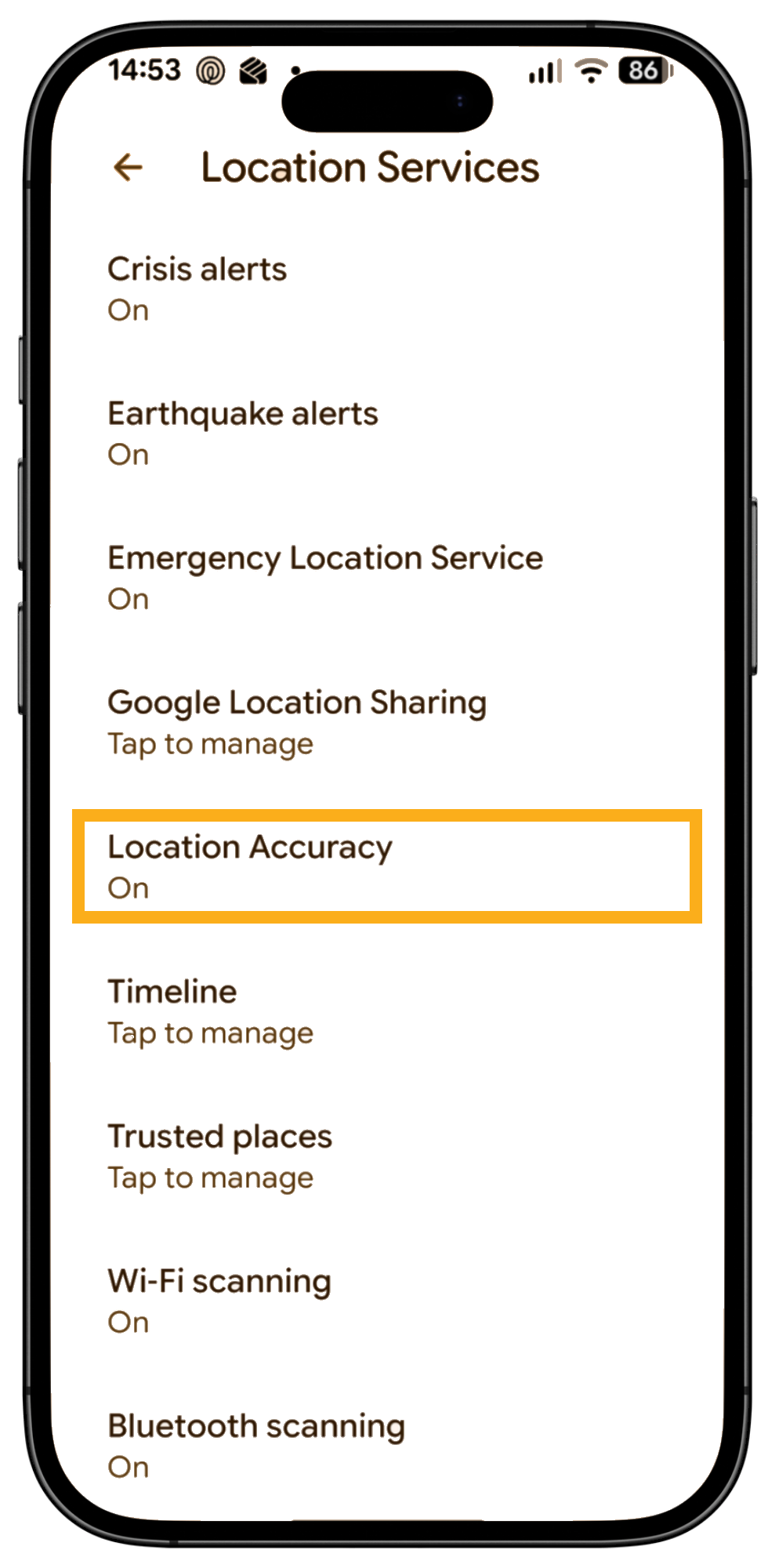 Switch on Location Accuracy on a mobile device to improve GPS accuracy whilst using Pet Sitter Plus