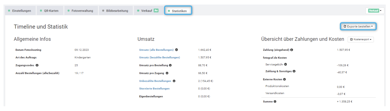 Beispiel Umsatzstatistiken