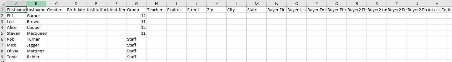 A screenshot of the job settings showing the access type and tagging method for QR-Tagging with a list of names.