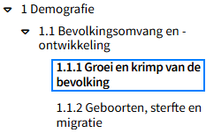 Voorbeeld van een subparagraaf