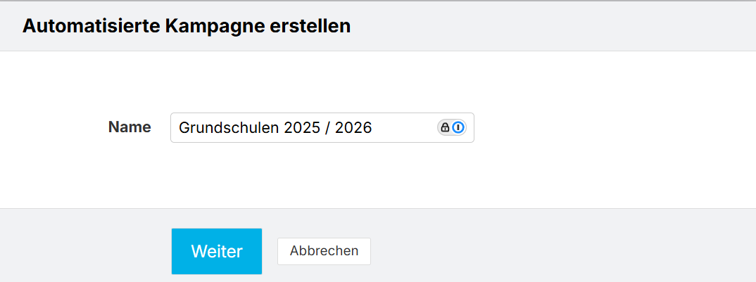 Kampagne benennen