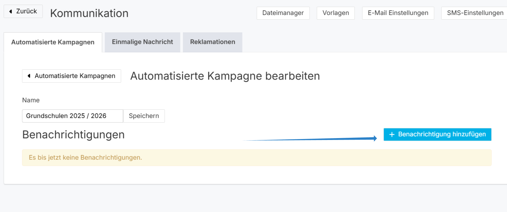 Benachrichtigungen hinzufügen