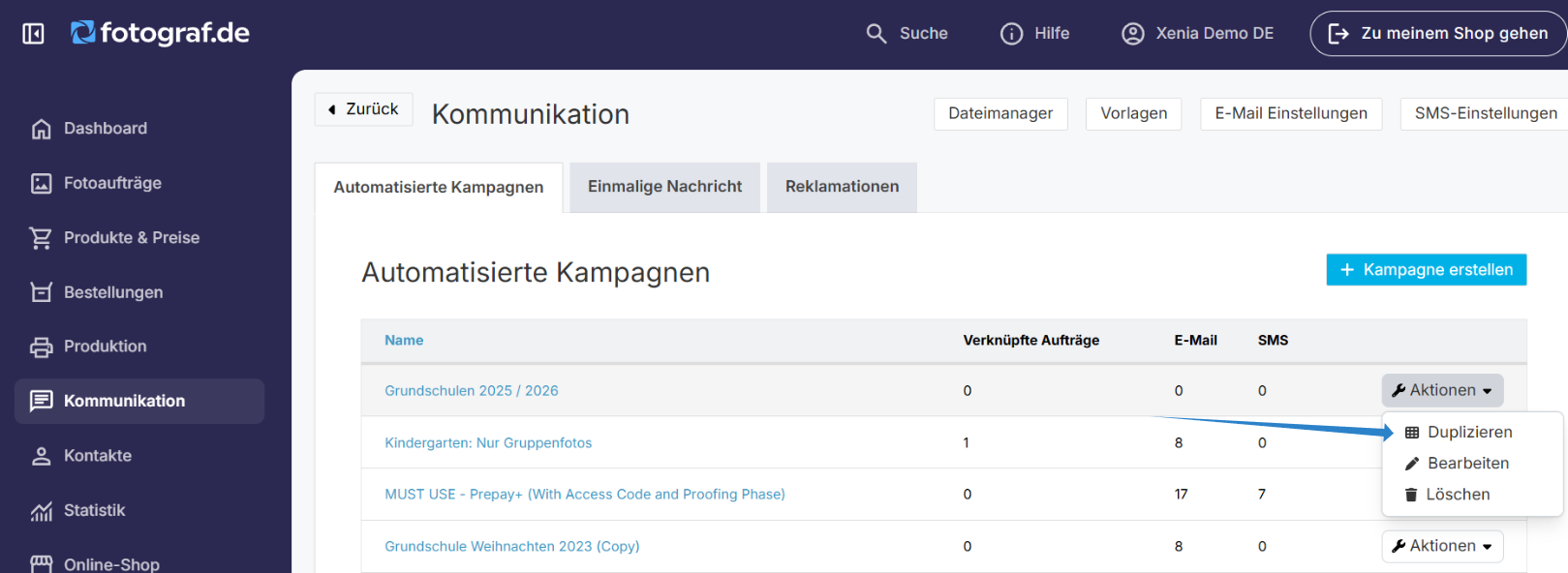 Kampagne duplizieren