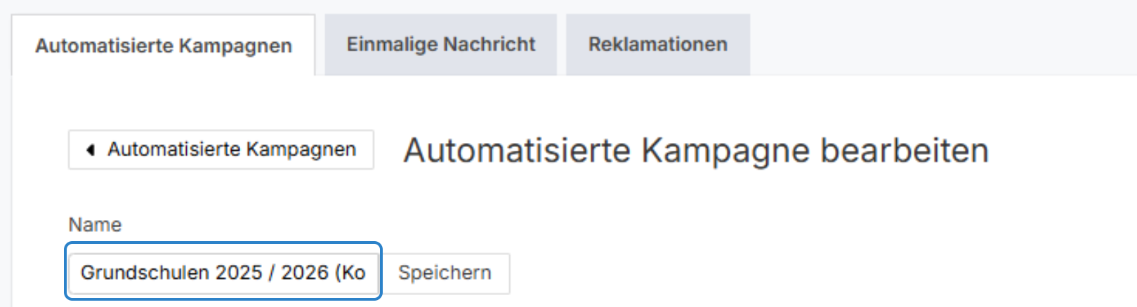 Kampagnenname ändern