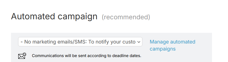Remove campaign and save settings option.