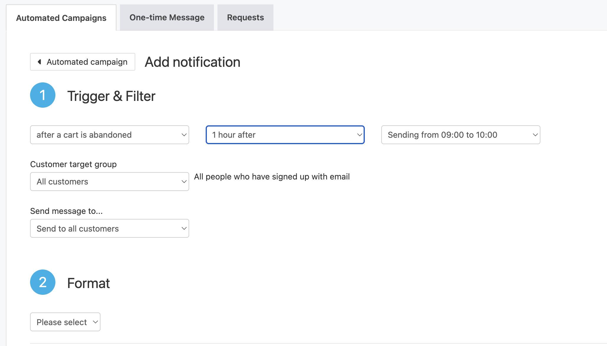 Timeframe selector
