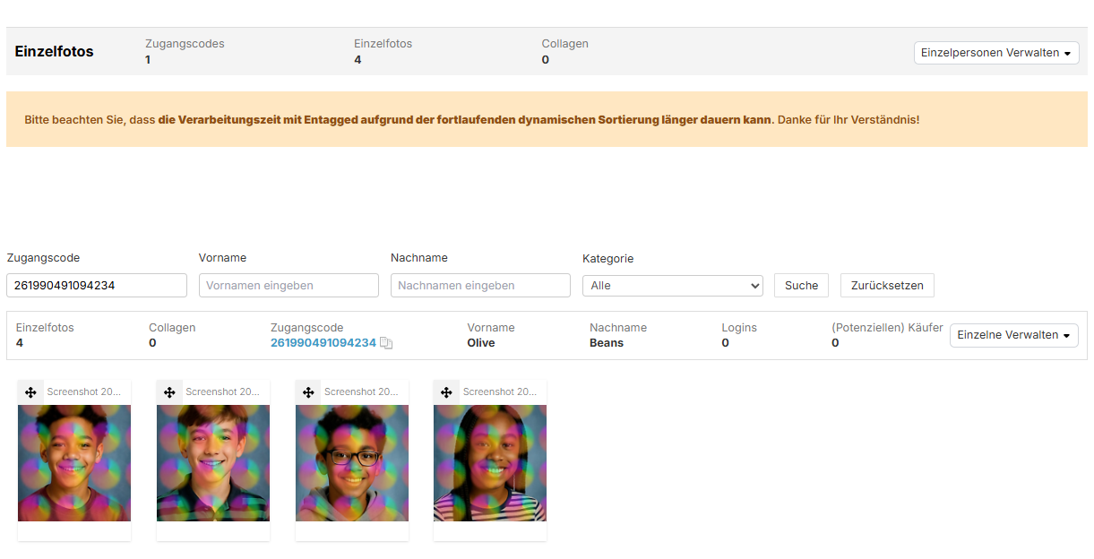 Alle Fotos erscheinen in einer einzelnen Galerie