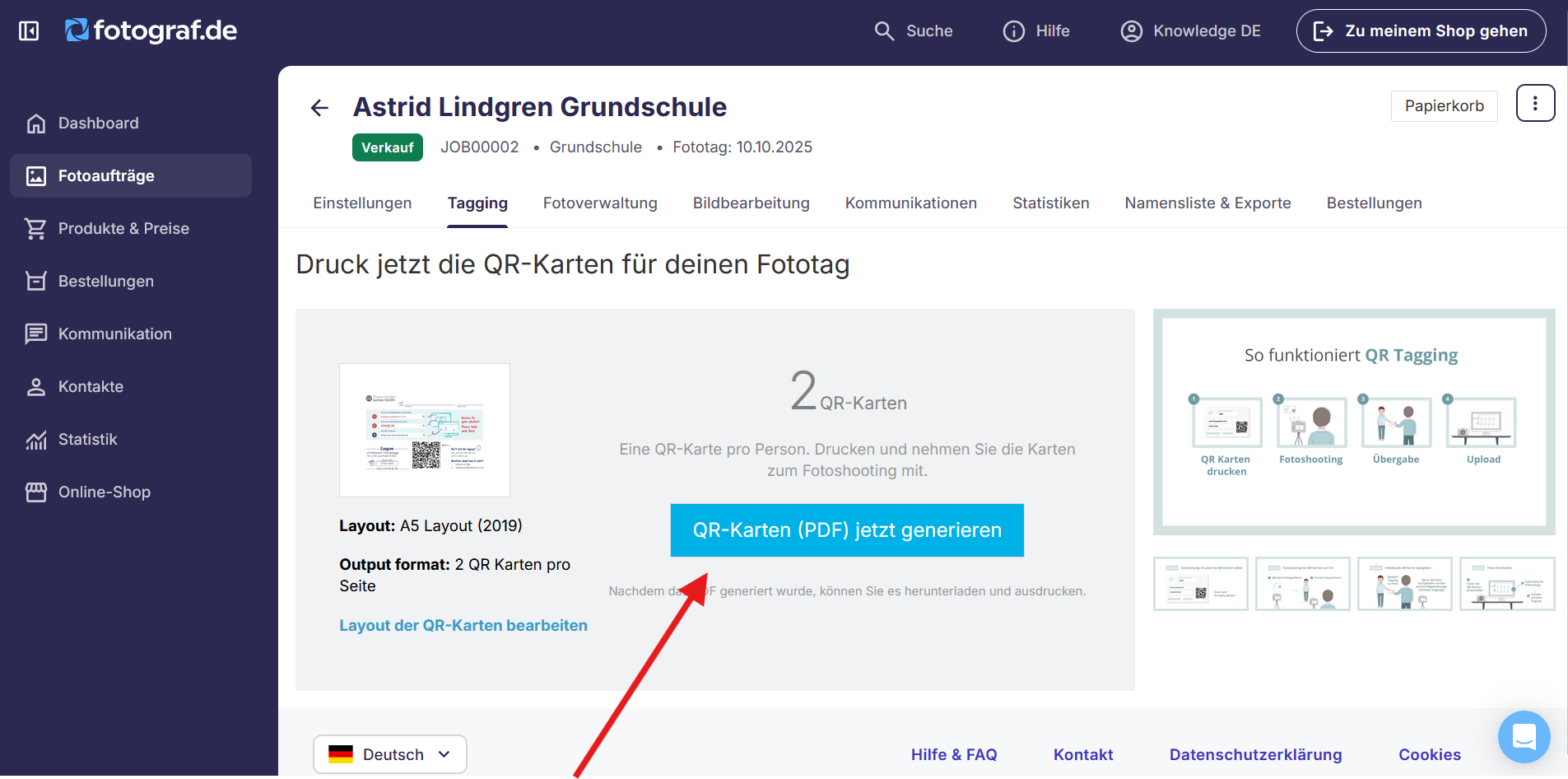 Tagging-Reiter im Fotoauftrag