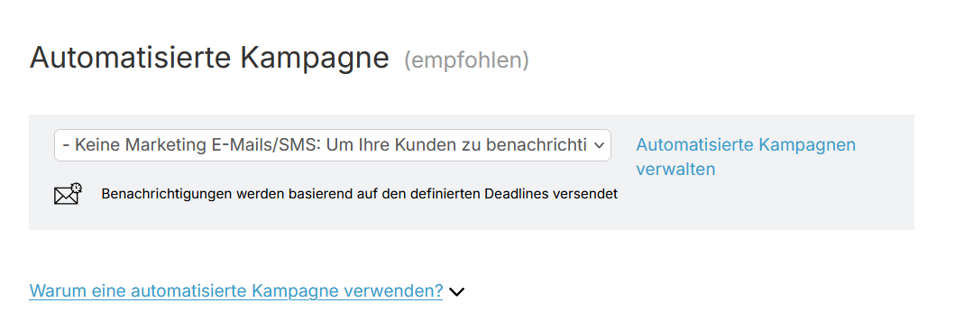 Automatisierte Kampagne deaktivieren