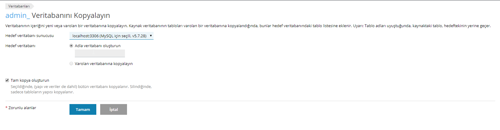 plesk panel veritabanı kopyala