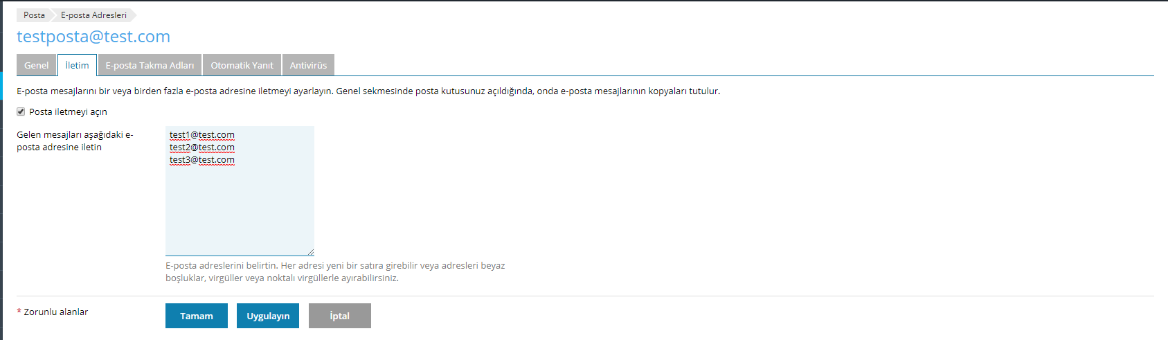 eposta iletim