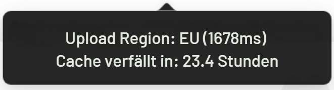 Upload-Geschwindigkeitsanzeige