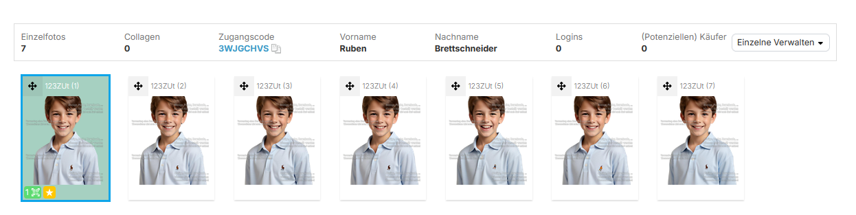 Beispiel: Galerie mit grünem QR-Symbol