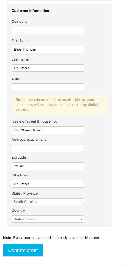 Enter invoice details