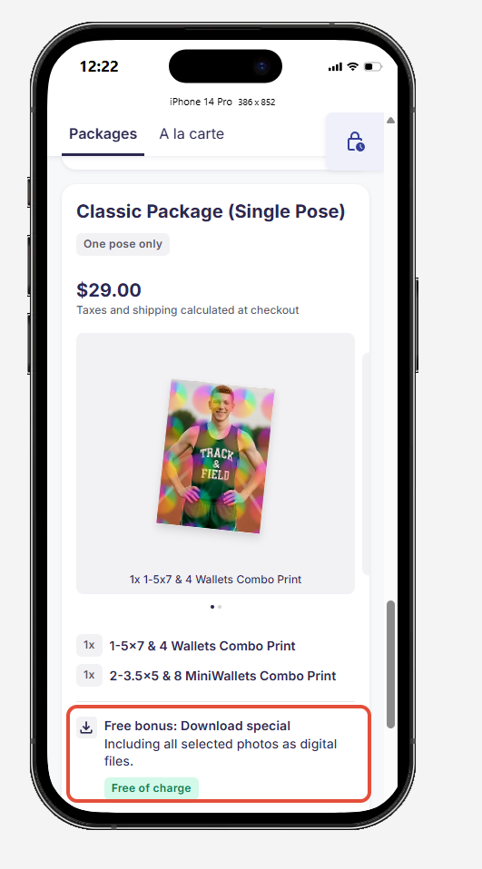 Shop preview, free download is highlighted.