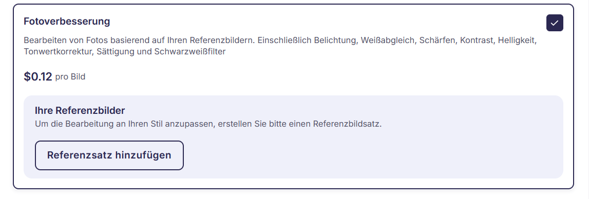 Referenzsatz hinzufügen