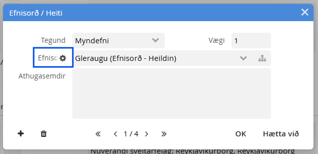 Leita eftir gildi – dæmi 1