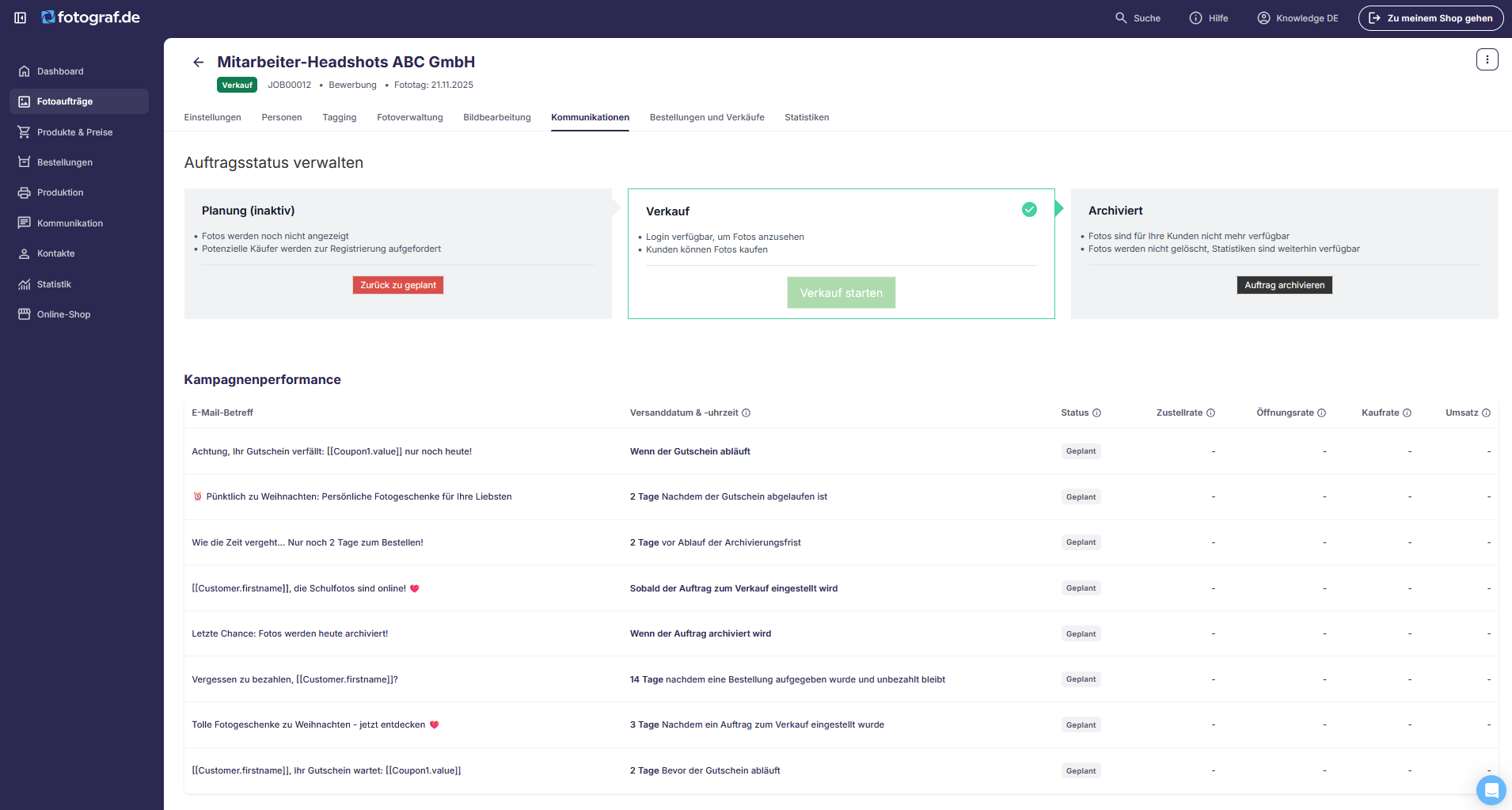 Das Kampagnenperformance Dashboard