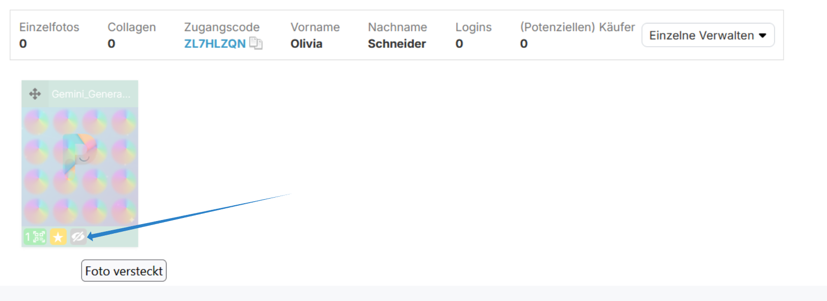 Das Platzhalterfoto ist in der Shopansicht versteckt.