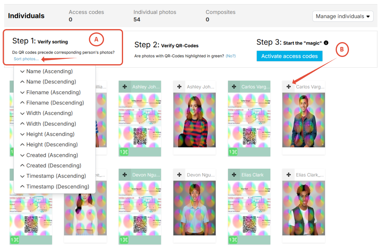 Drag-and-drop sort icon