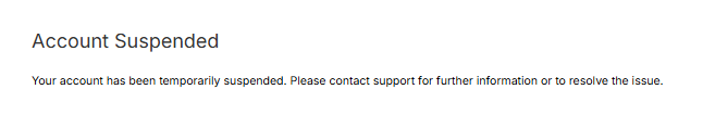 Account suspended note