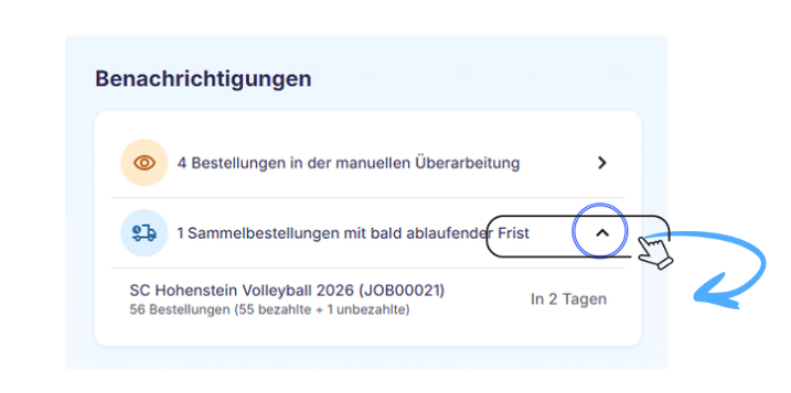 Ansicht der Benachrichtigungen im Fotograf.de / GotPhoto Dashboard 