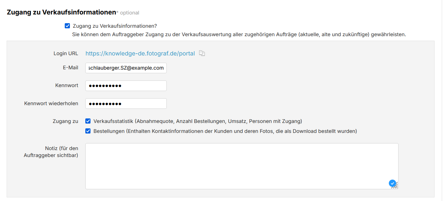 Einstellungen für Zugriffsrechte im Schulportal