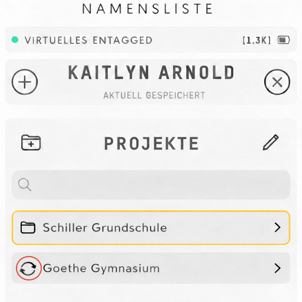 Synchronisationssymbol zum manuellen Übertragen von Änderungen