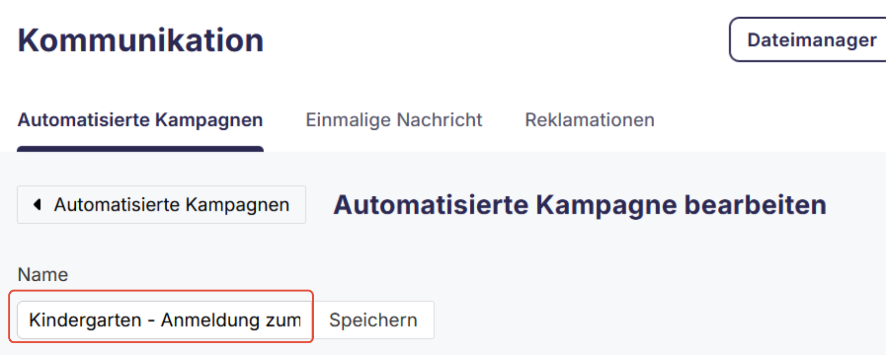 Kampagnenname ändern