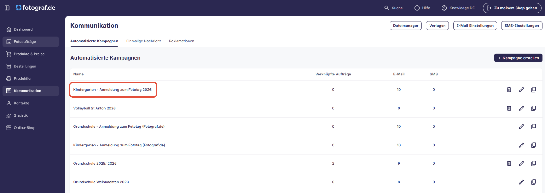 E-Mail Vorschau und Übersicht