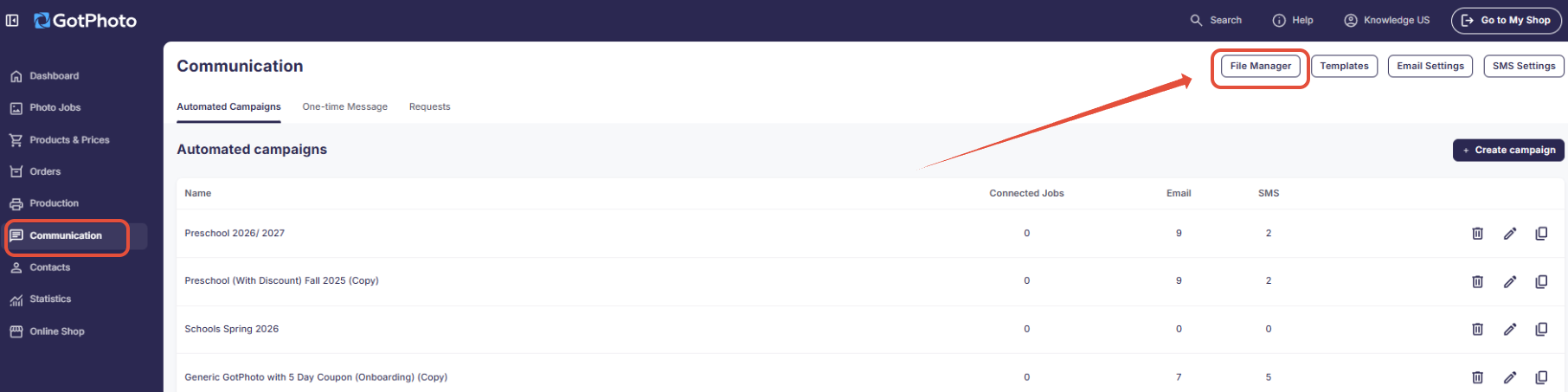 GotPhoto File Manager page