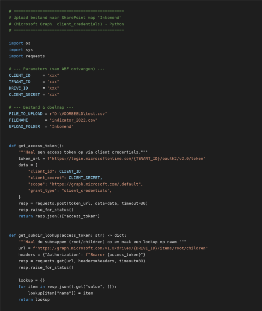 Voorbeeldscript Python
