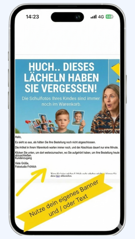 Beispiel- E-Mail: Verlassener Warenkorb