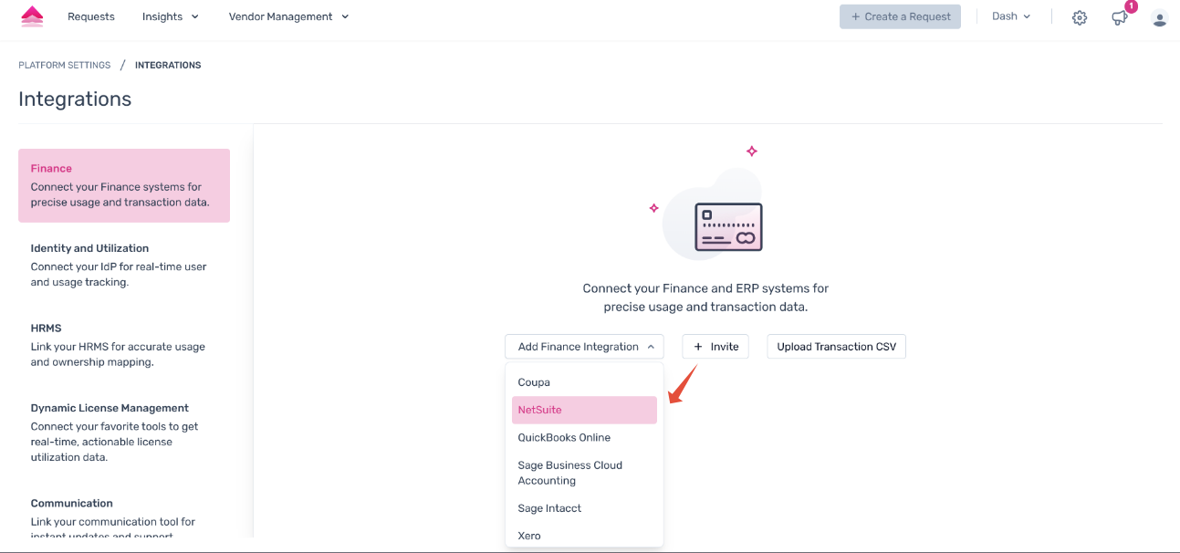 NetSuite connection modal