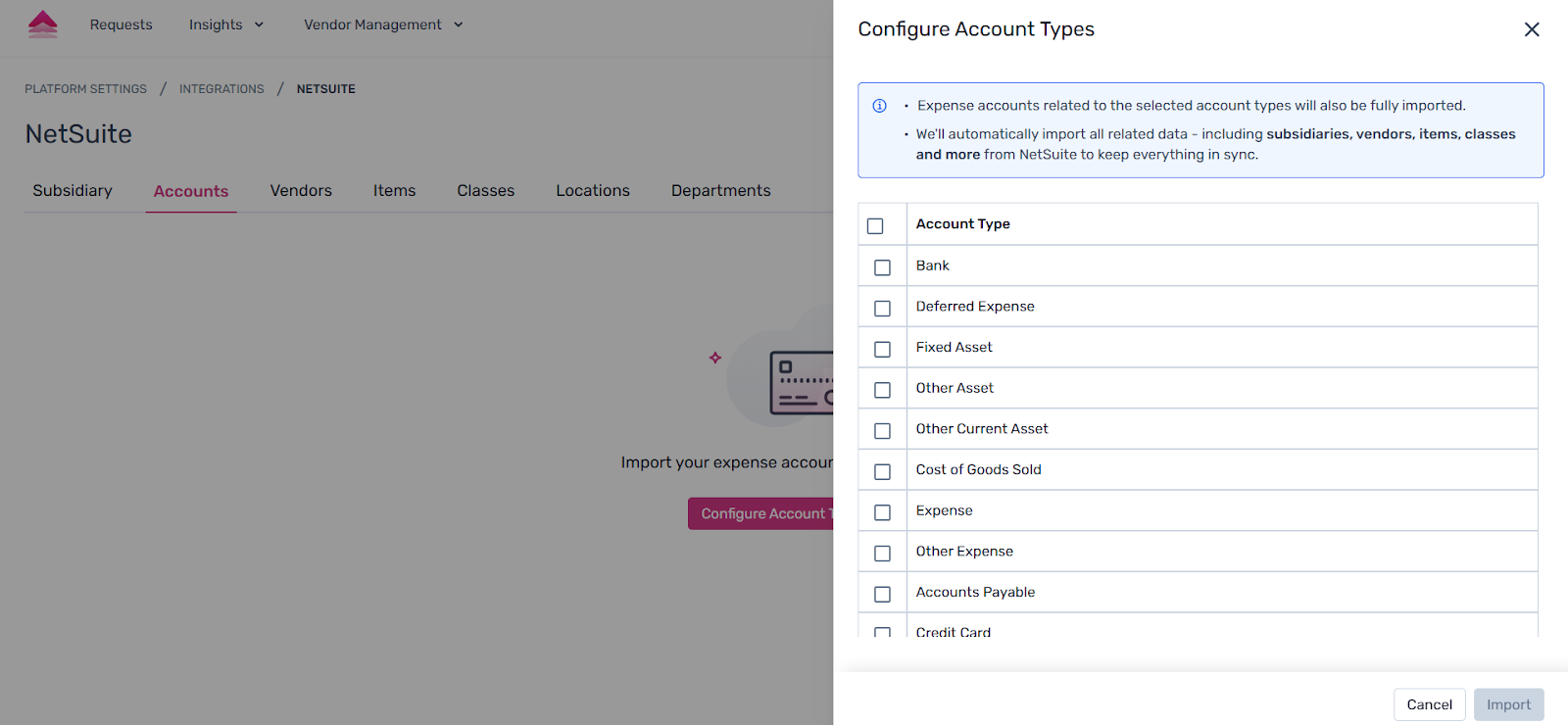 Account Types selection – Step 2