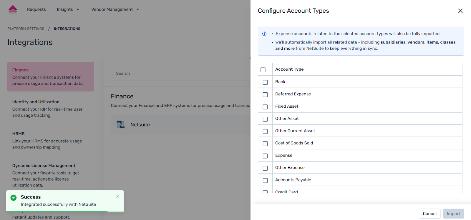 Account Types selection – Step 1