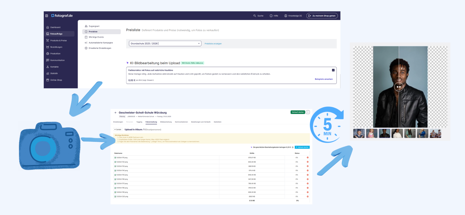 Einstellung für KI-gestützte Bildoptimierung beim Upload.