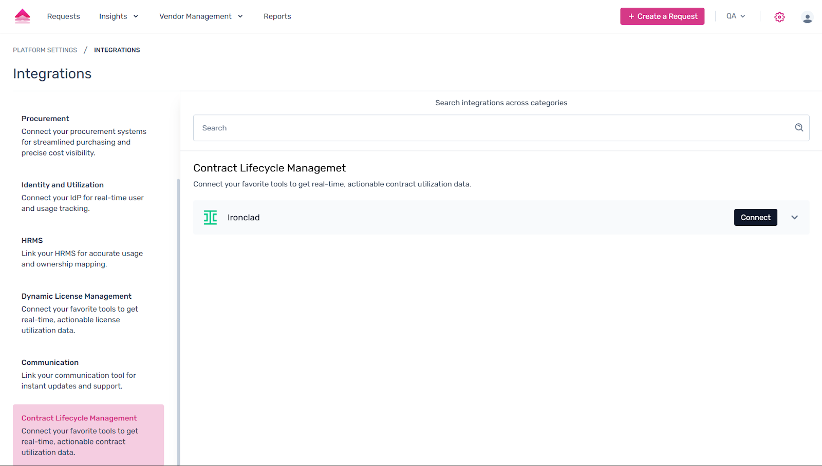 Spendflo – Settings icon and Integrations menu Spendflo – Settings icon and Integrations menu