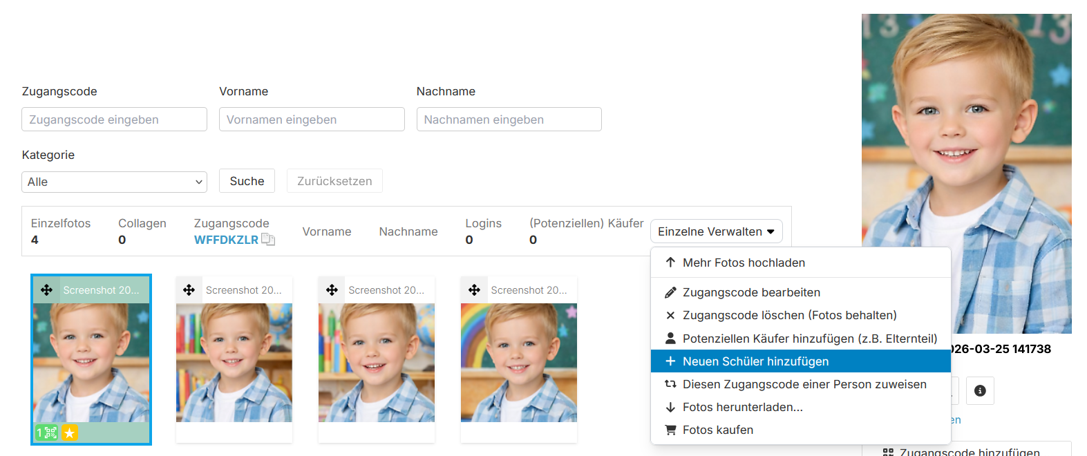 Schülerdaten bearbeiten