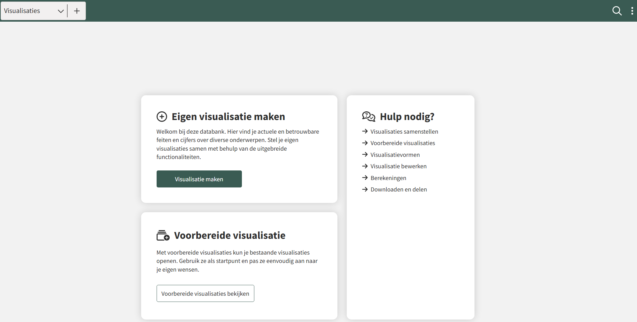 De landingspagina van Viewer